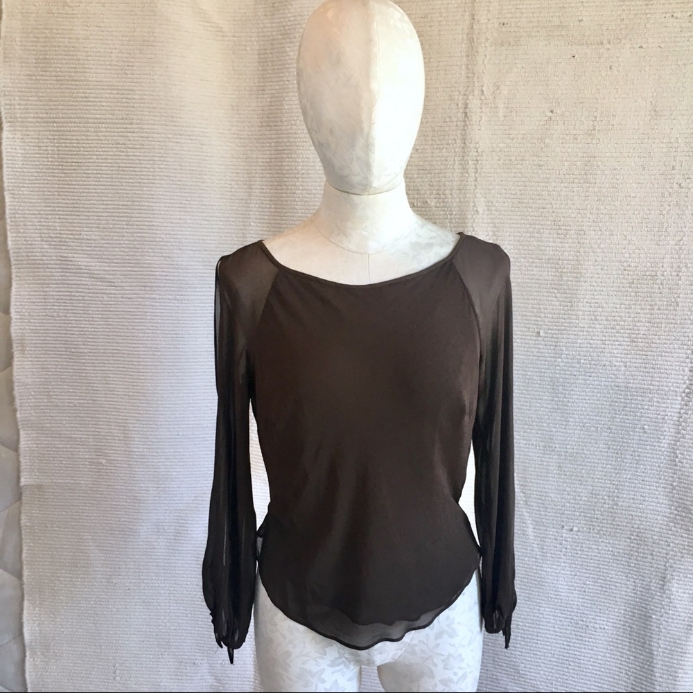 Nicole Miller Silk Blouse Cold Shoulder VTG 90s - Picture 2 of 8